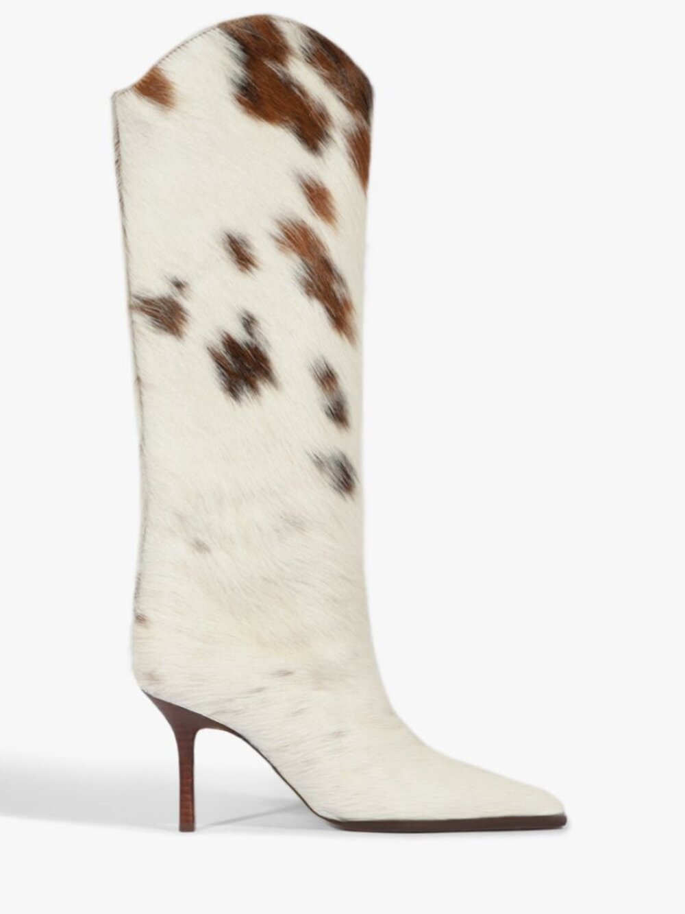 Schutz Maryana Calf Hair Boots in Brown cow hide fur knee high heel cowboy - Picture 8 of 8